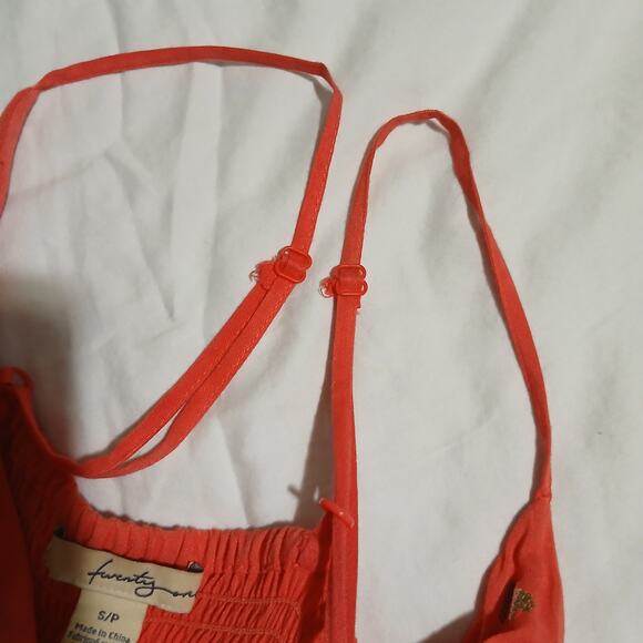 Twenty One S adjustable spaghetti strap v neck empire waist maxi sundress Coral - Picture 5 of 11